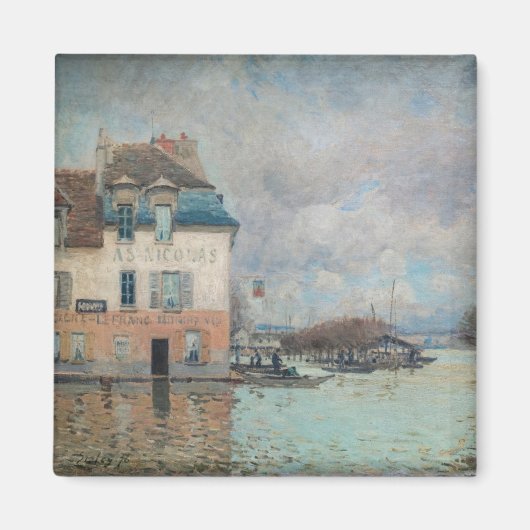 Alfred Sisley - Flood at Port-Marly 1876 マグネット (正面)