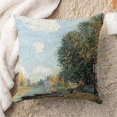 Alfred Sisley Morete: The Banks of the River Loing クッション (ブランケット)