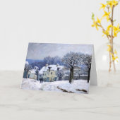 Alfred Sisley - Place Chenil in Marly, Snow Effect カード (黄色い花)