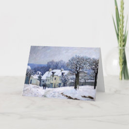 Alfred Sisley - Place Chenil in Marly, Snow Effect カード
