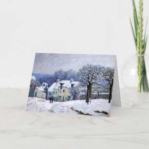 Alfred Sisley - Place Chenil in Marly, Snow Effect カード