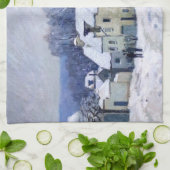 Alfred Sisley - Place Chenil in Marly, Snow Effect キッチンタオル (折り畳み)