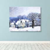 Alfred Sisley - Place Chenil in Marly, Snow Effect キャンバスプリント (インサイチュ (ウッドフロア))