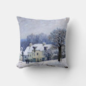 Alfred Sisley - Place Chenil in Marly, Snow Effect クッション (正面)