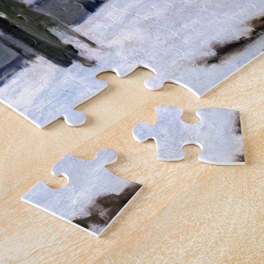 Alfred Sisley - Place Chenil in Marly, Snow Effect ジグソーパズル (側面)