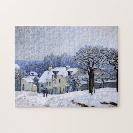 Alfred Sisley - Place Chenil in Marly, Snow Effect ジグソーパズル (横)