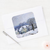 Alfred Sisley - Place Chenil in Marly, Snow Effect スクエアシール (封筒)