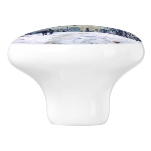 Alfred Sisley - Place Chenil in Marly, Snow Effect セラミックノブ (側面)