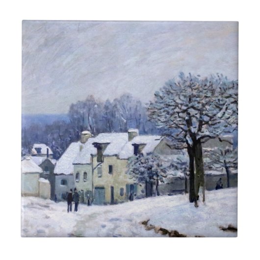 Alfred Sisley - Place Chenil in Marly, Snow Effect タイル (正面)