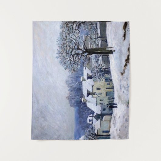 Alfred Sisley - Place Chenil in Marly, Snow Effect タペストリー (正面)