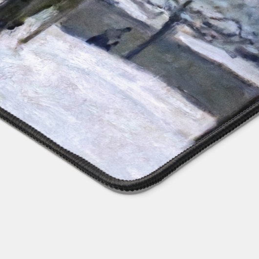 Alfred Sisley - Place Chenil in Marly, Snow Effect デスクマット (コーナー)