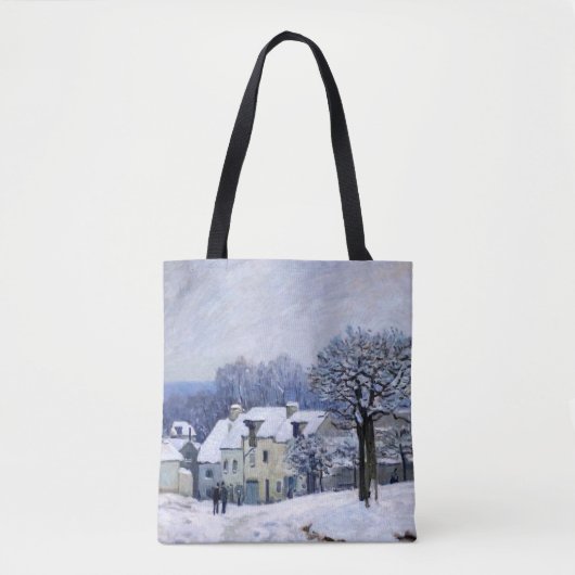 Alfred Sisley - Place Chenil in Marly, Snow Effect トートバッグ (正面)