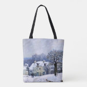 Alfred Sisley - Place Chenil in Marly, Snow Effect トートバッグ (裏面)