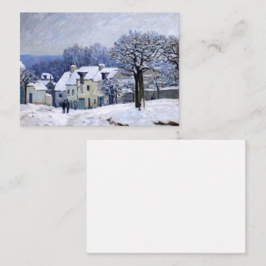 Alfred Sisley - Place Chenil in Marly, Snow Effect ノートカード (正面/裏面)