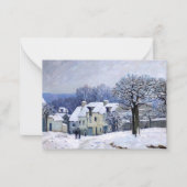 Alfred Sisley - Place Chenil in Marly, Snow Effect ノートカード (正面)