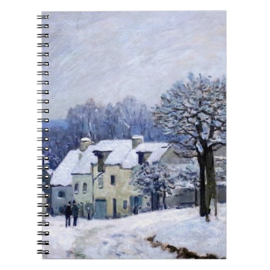 Alfred Sisley - Place Chenil in Marly, Snow Effect ノートブック (正面)