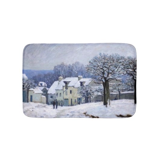 Alfred Sisley - Place Chenil in Marly, Snow Effect バスマット (正面)