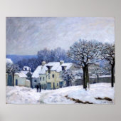 Alfred Sisley - Place Chenil in Marly, Snow Effect ポスター (正面)