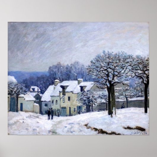 Alfred Sisley - Place Chenil in Marly, Snow Effect ポスター (正面)
