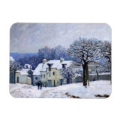 Alfred Sisley - Place Chenil in Marly, Snow Effect マグネット (横)