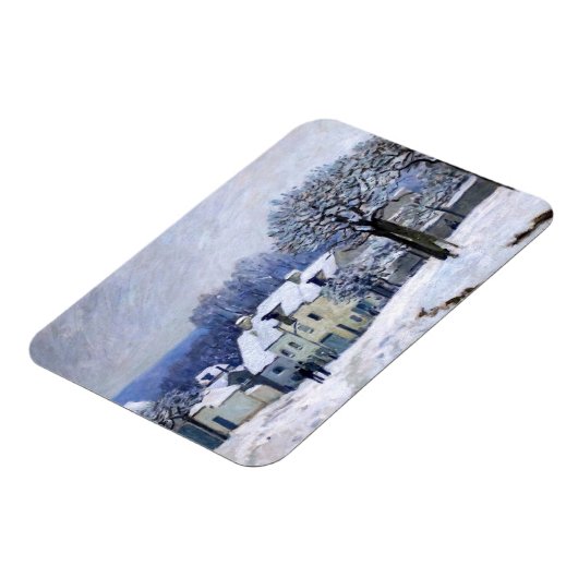 Alfred Sisley - Place Chenil in Marly, Snow Effect マグネット (左側)