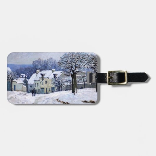 Alfred Sisley - Place Chenil in Marly, Snow Effect ラゲッジタグ (正面横)