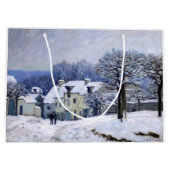 Alfred Sisley - Place Chenil in Marly, Snow Effect ラージペーパーバッグ (裏面)
