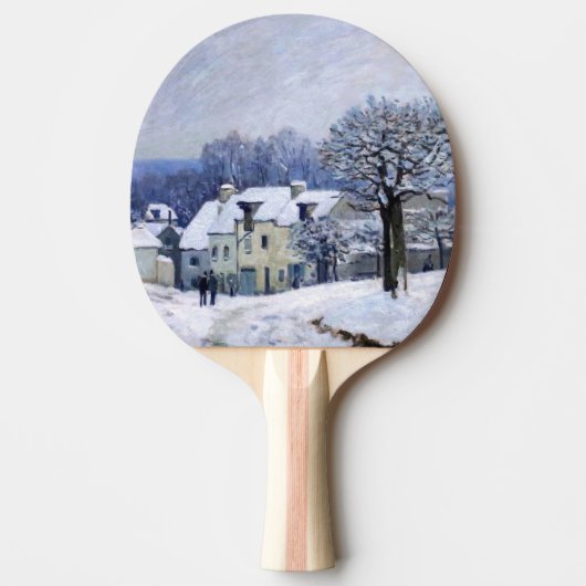 Alfred Sisley - Place Chenil in Marly, Snow Effect 卓球ラケット (正面)