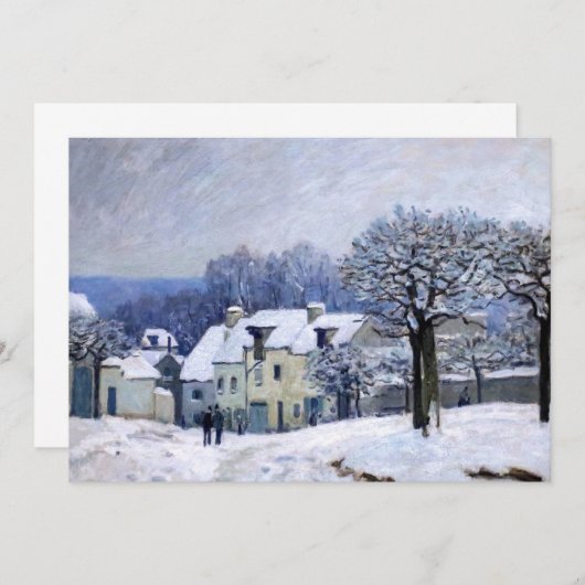 Alfred Sisley - Place Chenil in Marly, Snow Effect 招待状 (正面/裏面)