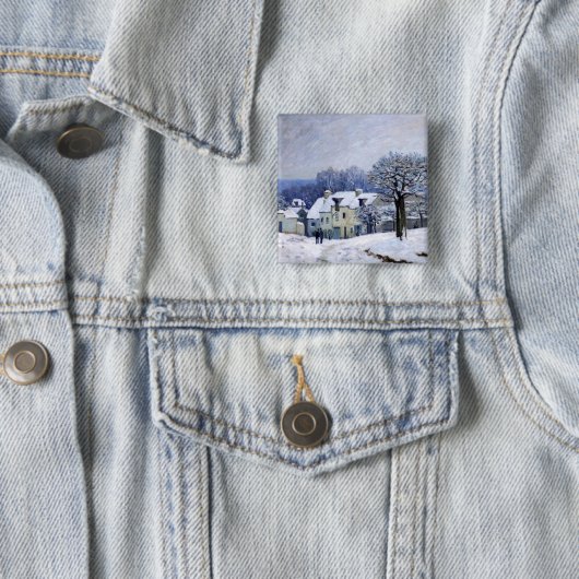 Alfred Sisley - Place Chenil in Marly, Snow Effect 缶バッジ (インサイチュ)