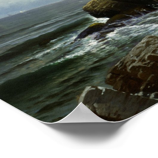 Alfred Thompson Bricher - Castle Rock, Marblehead ポスター (角)