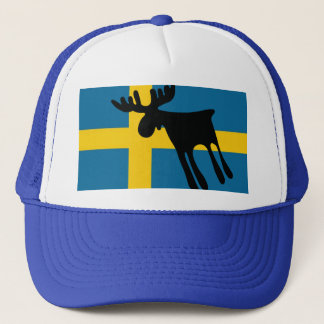 Älg / Moose med Svenska flaggan キャップ