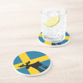 Älg / Moose med Svenska flaggan コースター (側面)