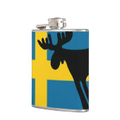 Älg / Moose med Svenska flaggan フラスク (左)