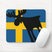 Älg / Moose med Svenska flaggan マウスパッド (マウス)