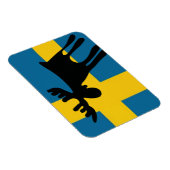 Älg / Moose med Svenska flaggan マグネット (右側)