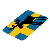 Älg / Moose med Svenska flaggan マグネット (左側)