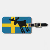 Älg / Moose med Svenska flaggan ラゲッジタグ (正面横)