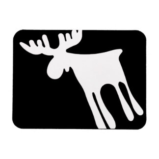 Älg / Moose, vit マグネット