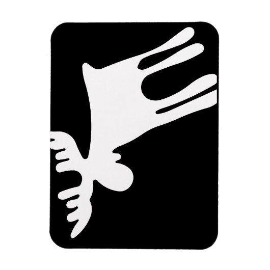 Älg / Moose, vit マグネット (縦)