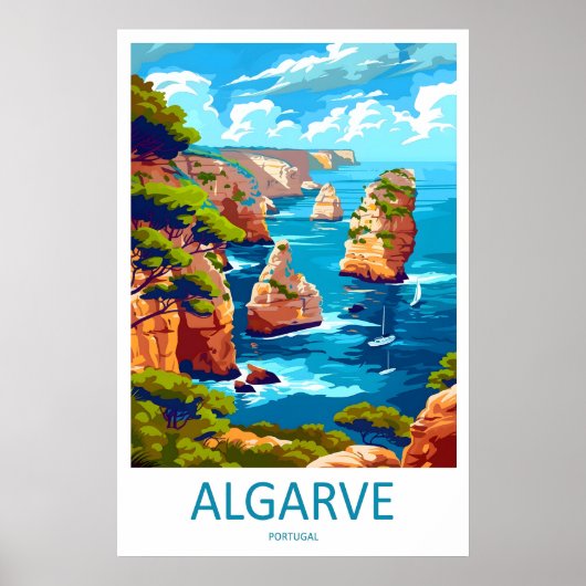 Algarve National Poster Travel Park Ski Vintage ポスター (正面)