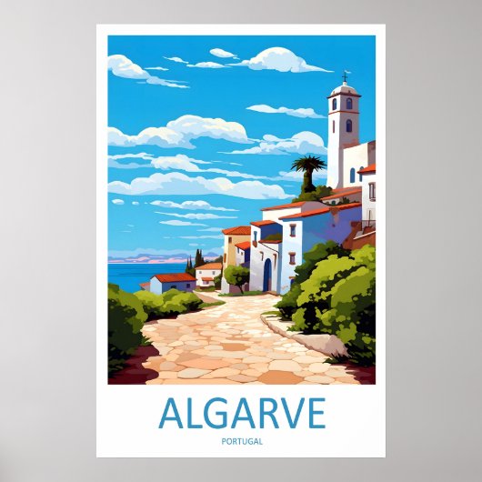 Algarve Park Vintage National Ski Travel Poster ポスター (正面)