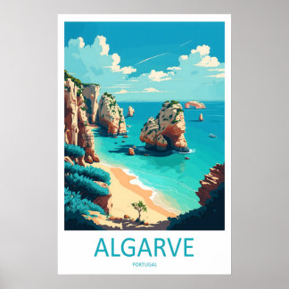 Algarve Portugal Travel Poster Vintage Ski ポスター