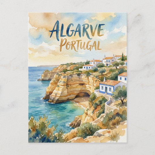 Algarve Portugal water color ポストカード (正面)