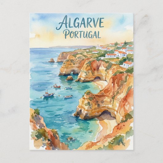 Algarve Portugal water color ポストカード (正面)
