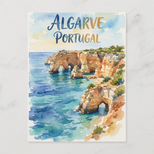 Algarve Portugal water color ポストカード (正面)