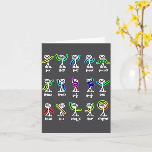 Algebra Dance Funny Graph Figures Math  カード (黄色い花)