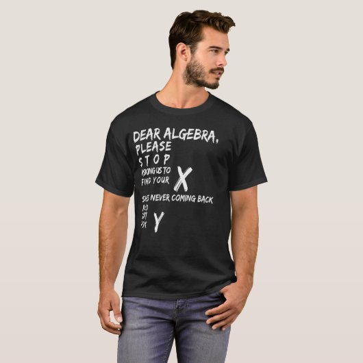 ALGEBRA, MATH TEE, X AND Y, SCHOOL, NERD Tシャツ (正面フル)