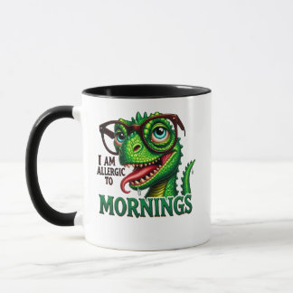 Algely to Mornings Mug – 動物おもしろい引用文 マグカップ
