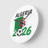 Algeria 2026 Soccer Fan Design with Crescent Star  ラウンド壁時計 (傾斜)